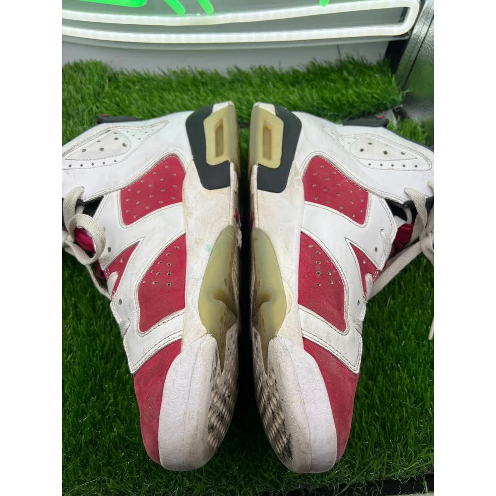 Nike Air Jordan 6 Retro Carmine Red White GS Shoes Size 6.5Y W 8 384665-106‎